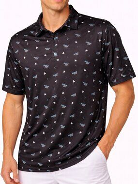 Bogey Bros Men's “Natural Slice” Black Golf Polo - Size XL